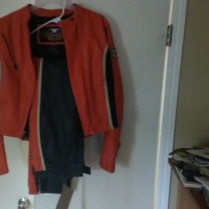 Harley Davidson racing leather jacket and pants